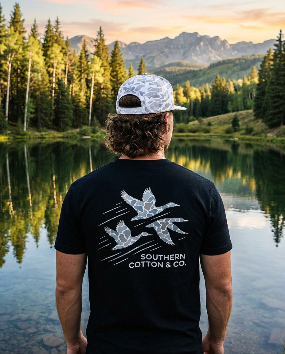 Camo Flying Ducks Pocket Tee